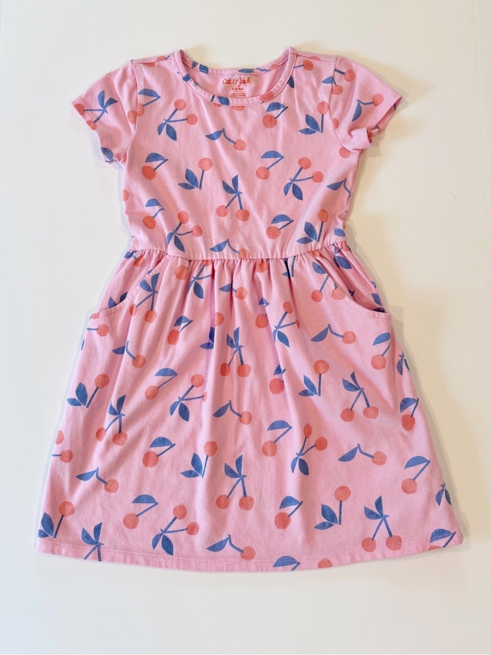 Cat & Jack Short Sleeve Cherry Print Dress
